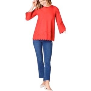 J Jill Kick Flare Ankle Cropped Jeans 